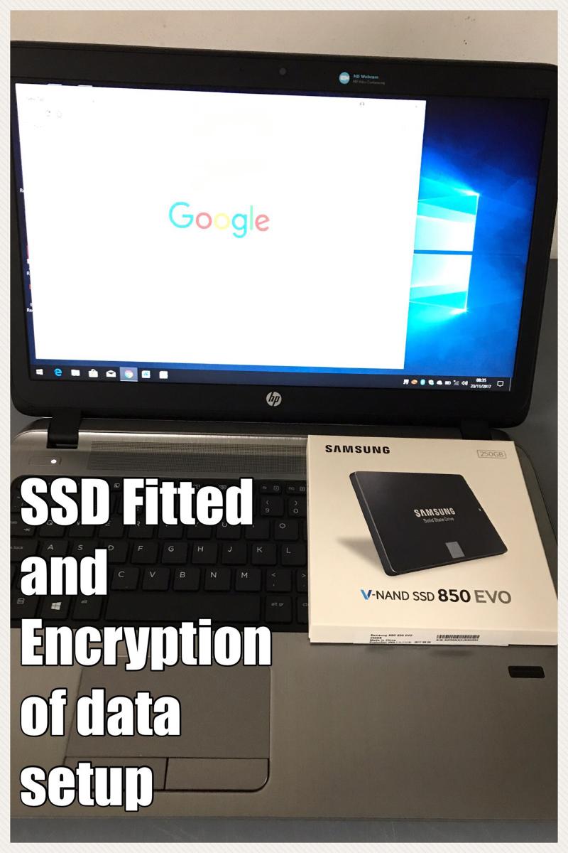 SSD Fitted and Encryption Setup